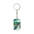 thumbnail image 2 of Uemuo Watercolor Turtle1 Pattern Rectangular Metal Keychain - Durable, Stylish, and Personalized Key Ring for Men and Women,Engraved Keychain,Gift Slim Sturdy Keychain, 2 of 7