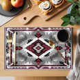 thumbnail image 2 of Red Grey Placemats Set of 8, White Bohemian Vintage Ethnic Texture Non-Slip Place Mats Washable Table Mats for Kitchen Dining Table Decorations Indoor/Outdoor, 2 of 9