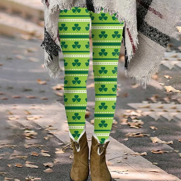MKLEKYY Leggings deportivos para mujer, moda de San Patricio, pantalones largos elásticos ajustados con estampado informal 3847