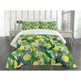 thumbnail image 3 of Ambesonne Jungle Quilted Bedspread Set 3 Pcs, Exotic Plants Green Leaf, King Size, Yellow Forest Green, 3 of 5