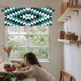 thumbnail image 6 of Turquoise Aztec Kitchen Valances for Windows 42x18 Inch Kitchen Curtains Valances Rod Pocket Black White Southwest Vintage Geometric Bathroom Window Valances for Window Treatment Decor, 6 of 6
