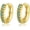 Gold Blue, variant on Gold Huggie Earrings for Women Rainbow Hoop Earrings Gold Plated Small Color Cubic Zirconia Cartilage Hoop Earrings Minimalist Personalized Earrings Jewelry Gifts