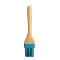 Mainstays Silicone Basting Brush with  Bamboo Handle, 8.77 x 1.88 x 0.59 inch, Blue