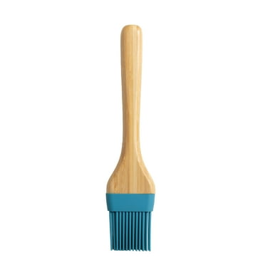 Mainstays Silicone Basting Brush with  Bamboo Handle, 8.77 x 1.88 x 0.59 inch, Blue