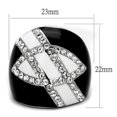thumbnail image 2 of High polished (no plating) Stainless Steel Ring with Top Grade Crystal in Clear for Women Clear Stone Color Style TK2211 Size 5, 2 of 4