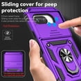thumbnail image 5 of KOMI Phone Case for Google Pixel 9A Case with HD Screen Protector & Slide Camera Cover & Rotated Ring Kickstand, [Military-Grade] Phone Case for Google Pixel 9A, Purple, 5 of 5