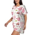 thumbnail image 2 of Lsque Cow And Pig Women's Short-Sleeved Pajama Set - 2 Piece Soft and Lightweight Sleepwear Set-Medium, 2 of 9