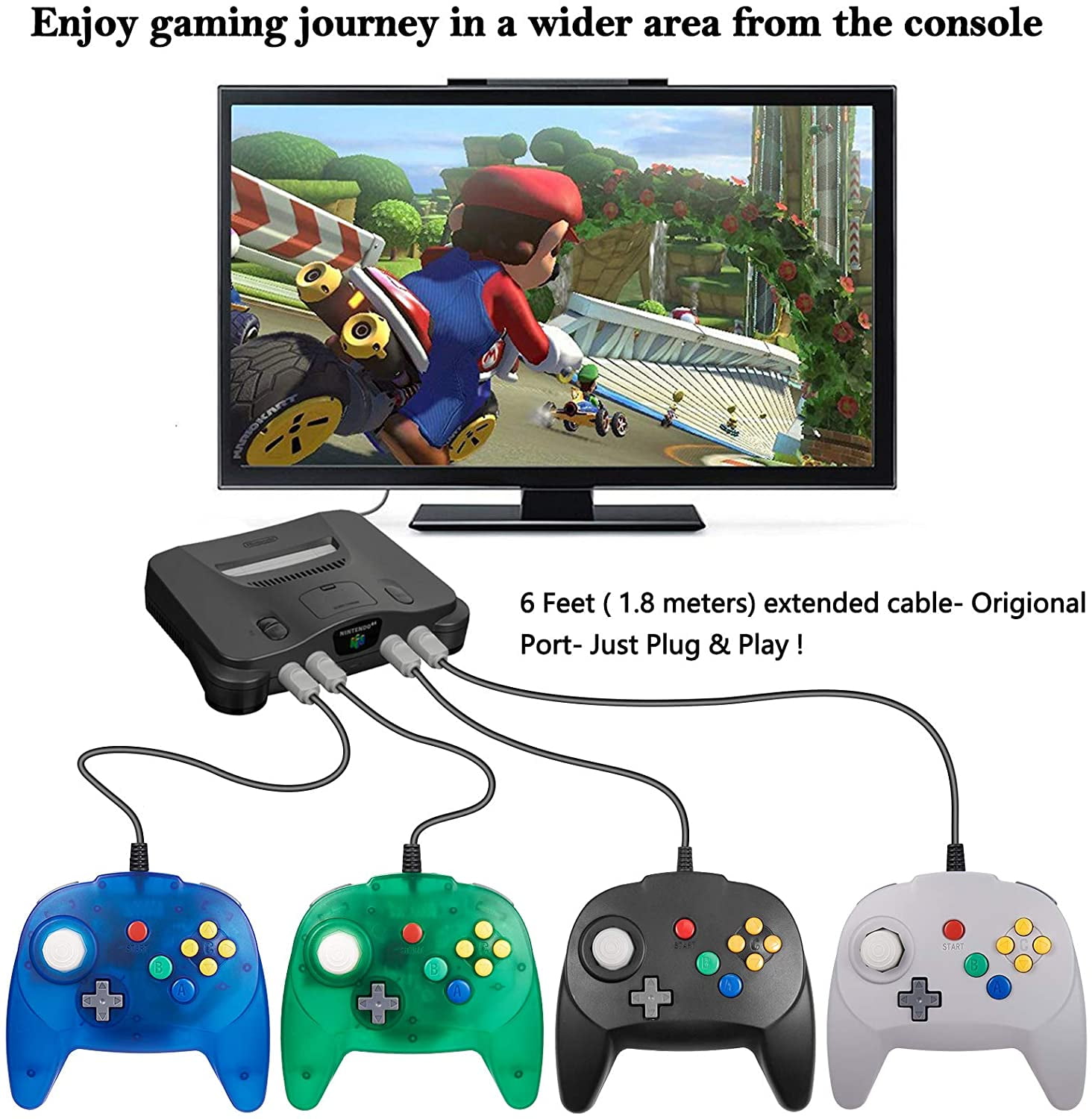 Miadore 2Pack N64 Mini Controller, Retro Wired Mini N64 Controller