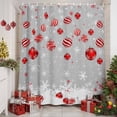 thumbnail image 3 of Grey Red Christmas Balls Shower Curtain, Xmas Snowflake Waterproof Fabric Shower Curtains with 12 Hooks, Bathroom Curtain Set for Bathroom Accessories Decor, 36 x 72 Inches, 3 of 9