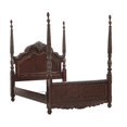 thumbnail image 4 of Formal Traditional Style Bedroom 4pc Cherry Finish Queen Poster Bed Dresser Nightstand Mirror Set, 4 of 7