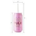 thumbnail image 5 of Plastic Christmas Tumbler with Straw and Lid, Fab-Yule-Us, Red and Pink, 20 fl oz, by Holiday Time, 5 of 5