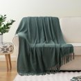 thumbnail image 5 of BATTILO Green Fringe Throw Blanket, 50" x 60", 5 of 6