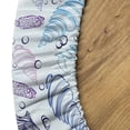 thumbnail image 5 of Ambesonne Nautical Fitted Round Tablecloth, Seashells Bubble Ocean, 40"- 44" Diameter, Indigo Pale Blue Purple, 5 of 5