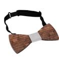 thumbnail image 1 of Pajaritas de madera para hombre, pajaritas ajustables de madera hechas a mano de madera de nogal Natural para fiesta de boda de esmoquin, 1 of 8