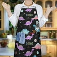 thumbnail image 6 of Black Cartoon Dinosaurs Eggs Stars Pattern Apron-Garden Aprons for Women with Pockets-Cotton Linen Waterproof Kitchen Cooking Gardening Aprons Adjustable for Kitchen,Cooking,BBQ and Salon 33x27 Inch, 6 of 7
