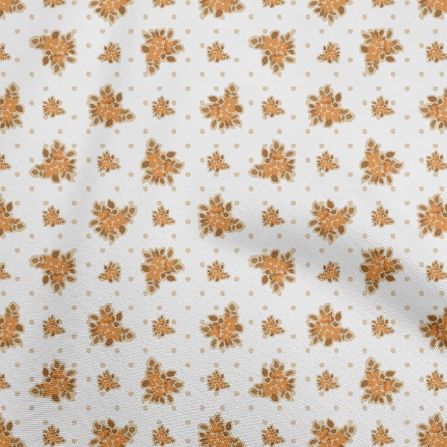 oneOone Velvet Orange Fabric Floral Craft Projects Decor Fabric Printed By The Yard 58 Inch Wide