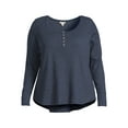 thumbnail image 5 of Terra & Sky Women's Plus Size Waffle Tee with Long Sleeves, Sizes 0X-4X, 5 of 5