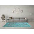 thumbnail image 3 of Ahgly Company Indoor Round Persian Light Blue Traditional Area Rugs, 3' Round, 3 of 4