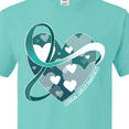 thumbnail image 4 of Inktastic Cervical Cancer Awareness Teal and White Ribbon Around Heart T-Shirt, 4 of 5