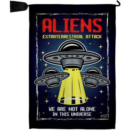 Angeleno Heritage GS130406-BO-04 Aliens Attack Cosmos Space Creature 13 x 18.5. in. Double-Sided Decorative Vertical House Garden Flag Set for Decoration Banner Yard Gift