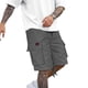 thumbnail image 4 of Mens Cargo Shorts Verano Casual Color Sólido Moda Bolsillos Cordón Cintura Elástica, Cómodo para Al Aire Libre Y la Playa, 4 of 9