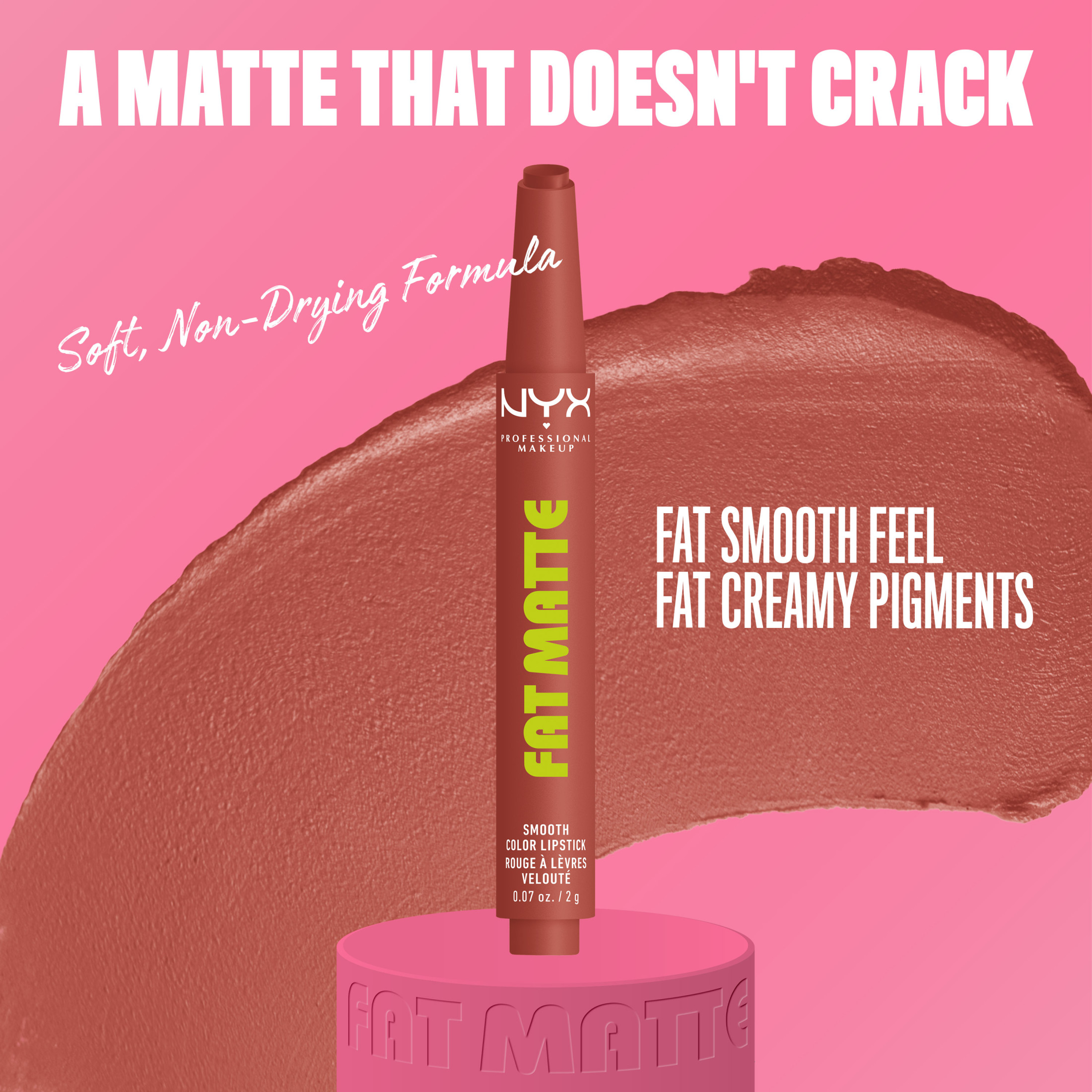 NYX Professional Makeup Fat Matte Lipstick, Rose Robe photo 3