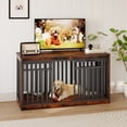 thumbnail image 3 of Uforic 55.1 Inch Dog Crate Furniture for Large Dogs,Indoor Furniture Style Wooden Large Dog Kennel TV Stand Sliding Doors - Rustic Brown, 3 of 9