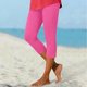 thumbnail image 2 of TaTaai Women Summer High Waist Solid Color Slim Yoga Capri Leggings Stretchy Material Ladies Workout Exercise Weekend Outdoor Wear Non-See-Through No Fading Soft Stylish Pants Gift, 2 of 7