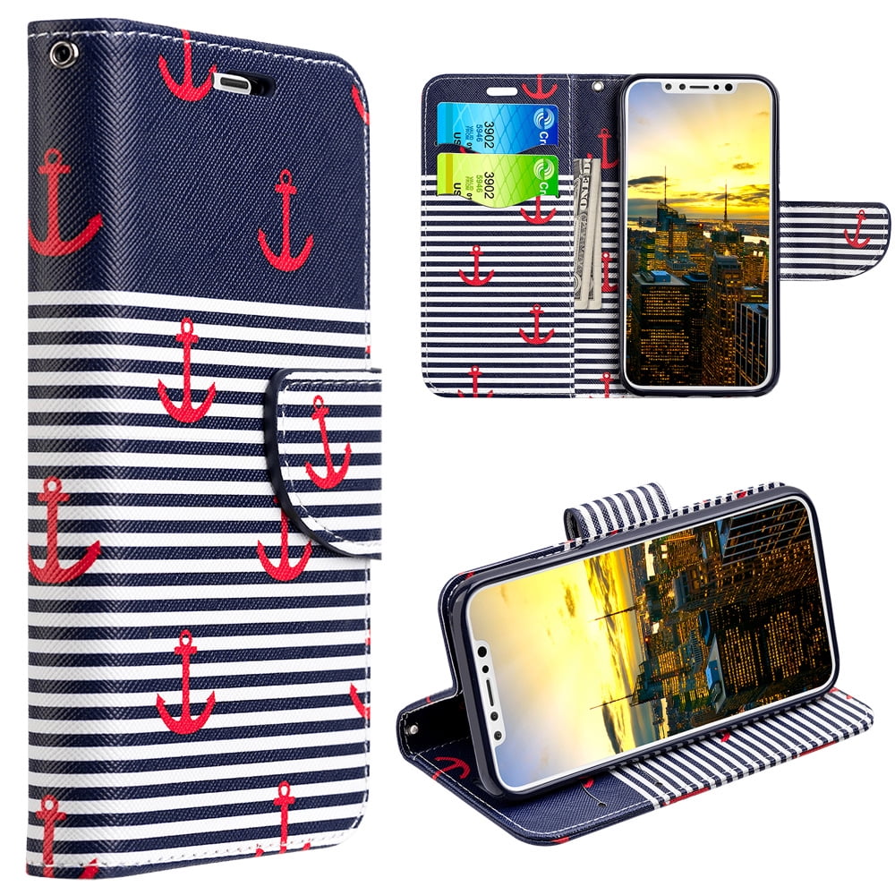iPhone X Wallet Case, Premium Slim Case Folio Kickstand Protective Flip