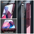thumbnail image 3 of TJS for Motorola Moto G Stylus 5G 2023 Phone Case, with Tempered Glass Screen Protector, Dual Layer PC Back Soft Bumper Resilient Shock Absorb Protective Cover for Moto G Stylus 5G 2023 (Pink), 3 of 8