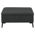 thumbnail image 1 of CorLiving Linden Black Upholstered Square Storage Ottoman with Metal Legs, 1 of 9