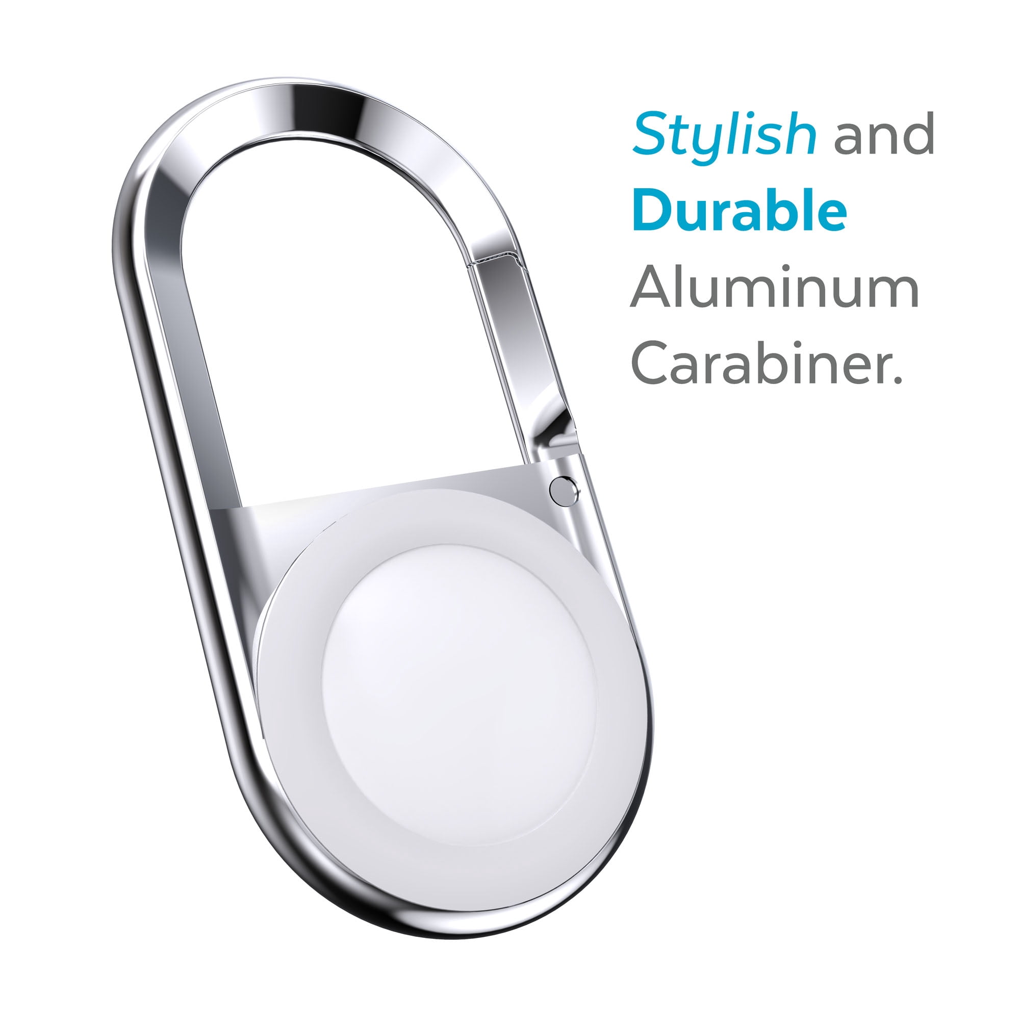 Speck AirTag Carabiner Accessory case in Silver and White