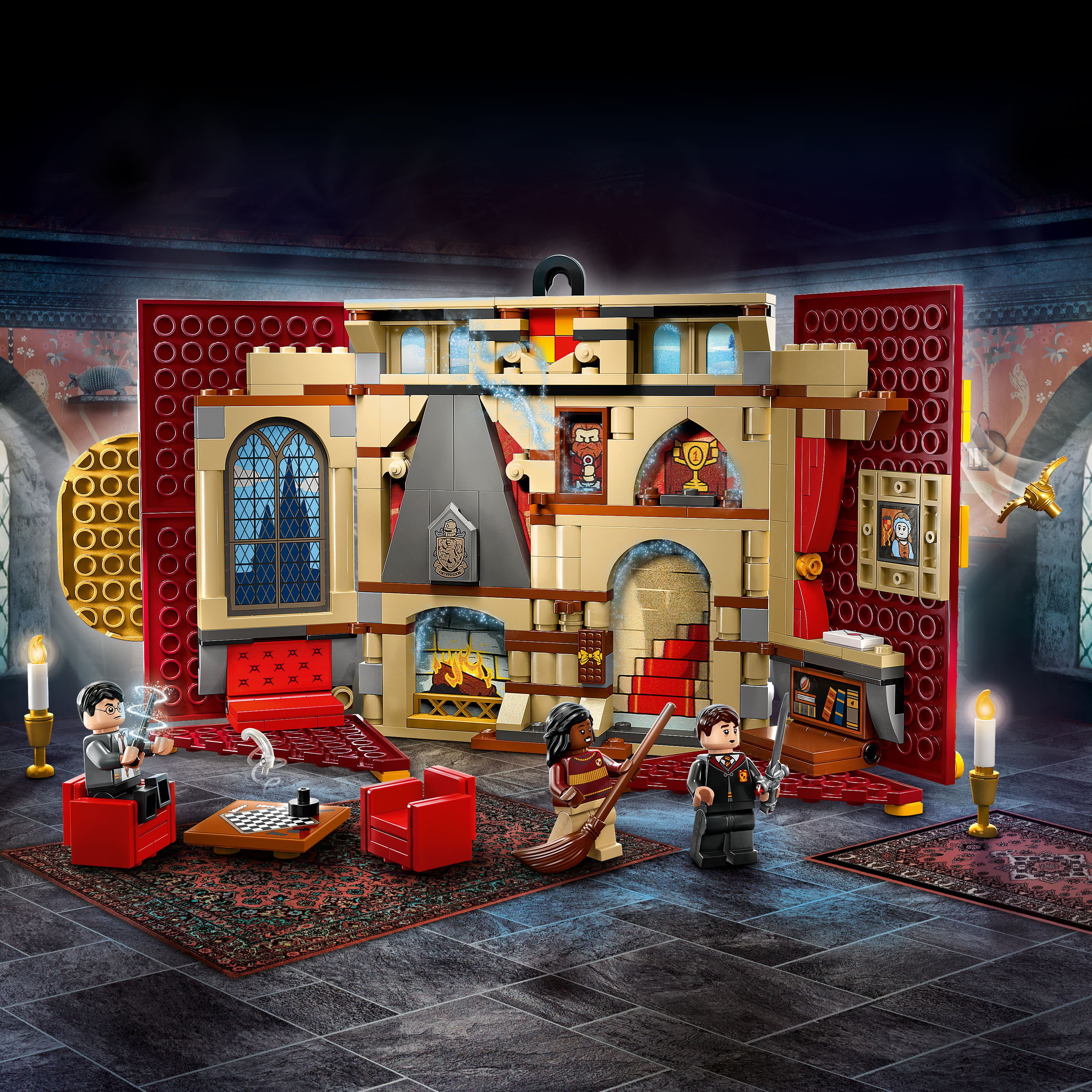 Taxidermy house banner wall - hogwarts castle castelo sala comum 76412 - lego  harry oleiro - Prenatal