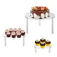 thumbnail image 2 of 3pcs Round Clear Acrylic Cake Stands Cake Plate  for  Graduation,Wedding,Party, 2 of 5