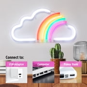 Brightside Rainbow Cloud LED Neon Wall Sign, Multi-color Decorative Lighting, 15