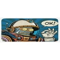thumbnail image 1 of Modern Kitchen Mat, Futuristic Comics Super Heros Like Robot in a Spacesuit with OK Words Art Print, Plush Decorative Kitchen Mat with Non Slip Backing, 47" X 19", Multicolor, by Ambesonne, 1 of 1