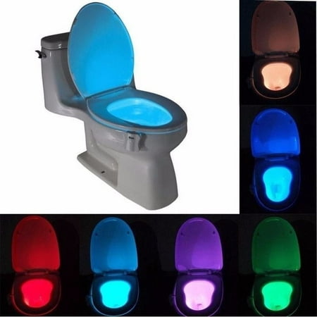 8 Colors Human Motion Sensor Automatic Seats LED Light Toilet Bowl Bathroom (Best Led Lights For Bathroom)