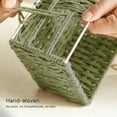 thumbnail image 6 of MEHOOM Wicker Woven Set of 3 Storage & Organization, Woven Storage Baskets for Bedroom, Closet, Table, or Living Room (Green), 6 of 8