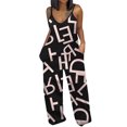 thumbnail image 2 of Gaecuw Jumpsuit for Women 2023 Sleeveless Cold Shoulder Spaghetti Strap Overall with Pockets V Neck Band Collar Color Block Onesie One Piece Outfits Casual Long Pants Wide Leg Summer Romper, 2 of 5