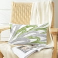 thumbnail image 3 of Throw Pillow Cases Pack of 2 Cozy Fleece Two-Tone Abstract Feather Decorative Cushion Covers for Couch Bed Sofa Farmhouse Decoration 12 X 20 Inches Sage Green Grey, 3 of 6