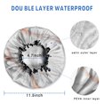 thumbnail image 3 of Shower Caps,White Rose Gold Marble Pattern Waterproof Shower Cap for Women 4 Pieces,Double Reusable Hair Cover for Shower PEVA Elastic Stretch Hem, 3 of 7