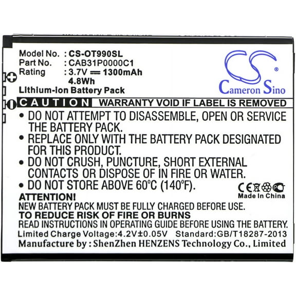 1300mAh CAB31P0001C1 TB-4T0058200 CAB31P0000C1 BY71 Battery for Alcatel OT-903 OT-903D Smart One Touch 903 One Touch 903D