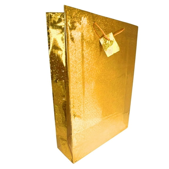 Large Foil  Holographic Gift Bags – 17 x 12.5 x 4 Inches: 1CT