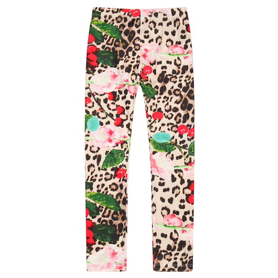 Richie House Girls Pink Floral Leopard Print Stretch Pants 7/8