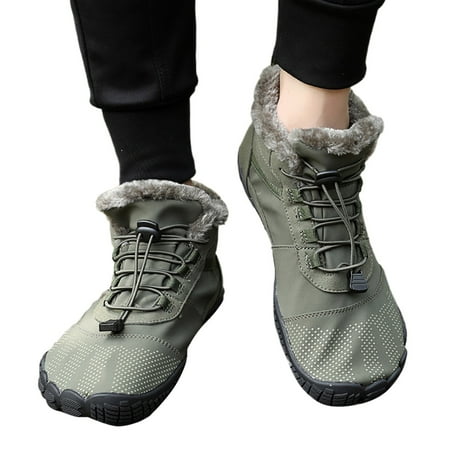 

Oyedens Unisex Barefoot Hiking Boots for Women Men Waterproof Anti Slip Wide Toe Winter Snow Boots
