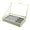 thumbnail image 1 of Bandeja organizadora de joyas Sunnimix con tapa transparente de fieltro, 1 of 8