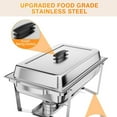 thumbnail image 4 of 2 Pack 8QT Stainless Steel Chafing Dish Buffet Set - Food Warmer Chafer with Water Pan & Fuel Holders, Commercial Grade for Catering & Parties, 4 of 6