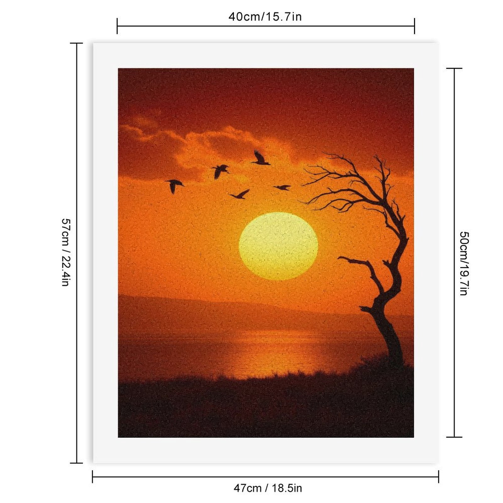 Paint by Numbers Kit for Adults, Sunset Birds Over Serene Water Paint by Numbers, Easy Paint by Numbers Kit for Adults Beginner, DIY Adult Paint by Number Kits on Canvas, Home Decor