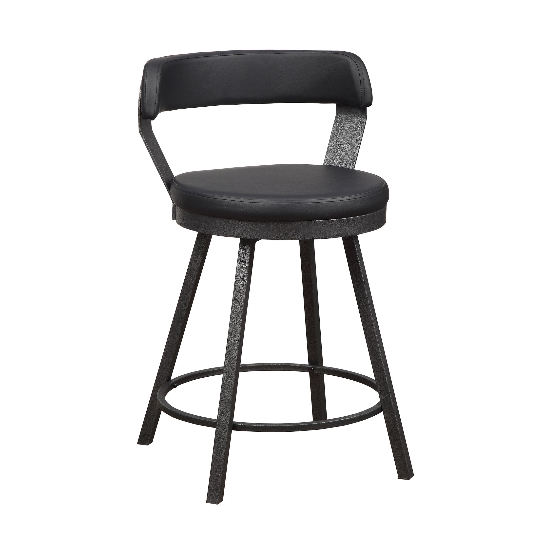 OakvillePark Belmar Swivel Counter Height Barstool (Set of 2), Black
