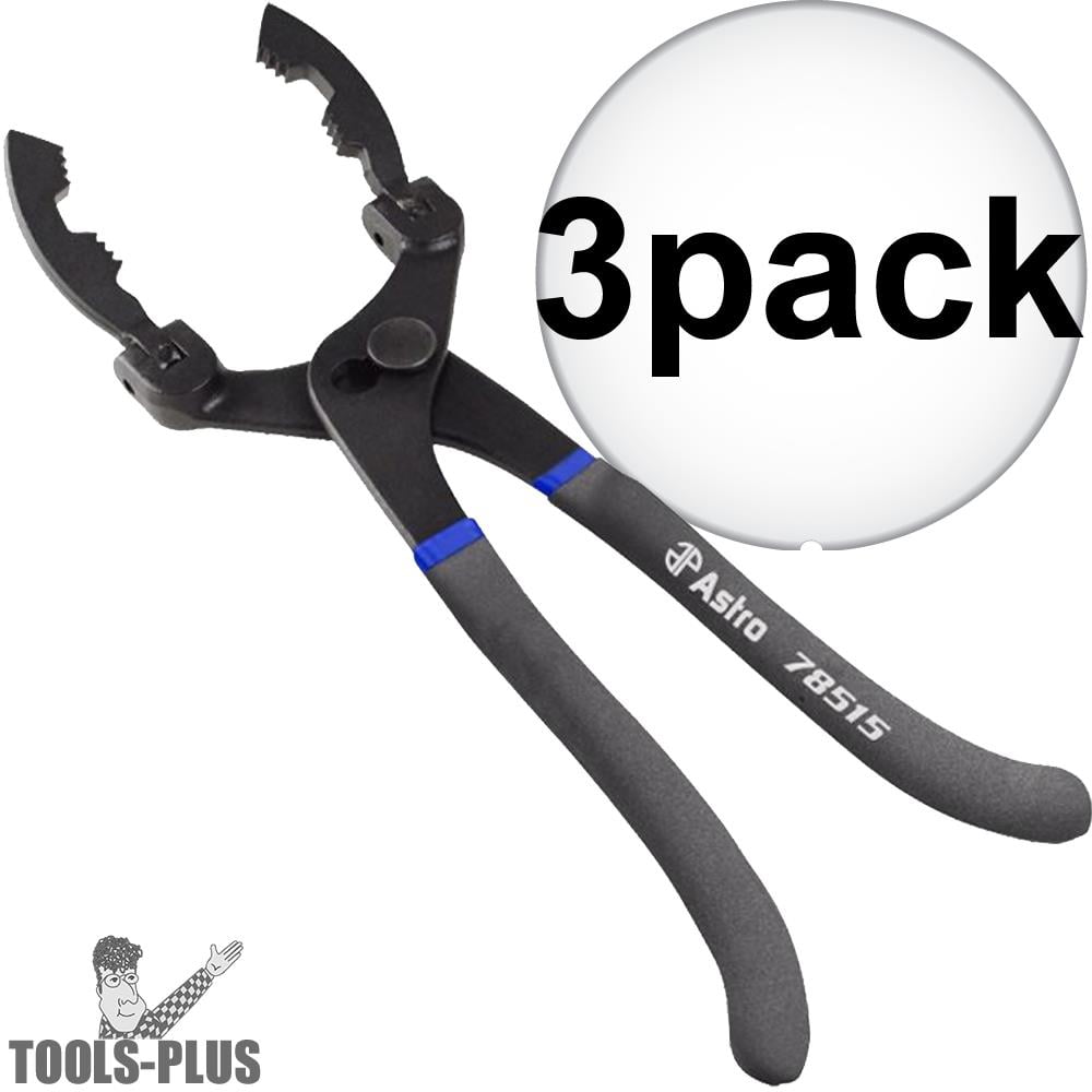 Astro Pneumatic 78515 10" Adjustable Locking Oil Filter Wrench Pliers 3Pack